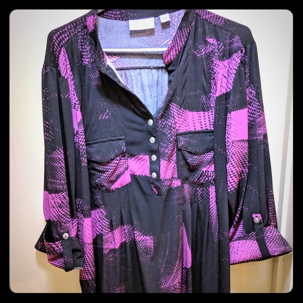 Lane Bryant Poly Top with 3/4 Sleeves